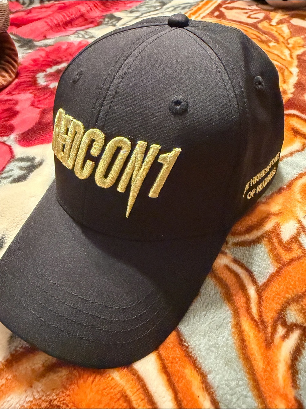 Black and Gold Embroidery Redcon1 hat snap back